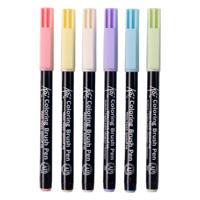 Sakura koi colouring brush pen set pastel, 6 kleuren