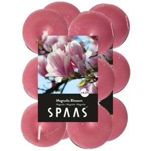 24x Geurtheelichtjes Magnolia Blossom/roze 4,5 branduren