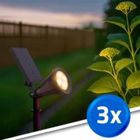 Solar spot highlight voor wandmontage of grondspies warm wit voordeelset 3 Solar spot highlight voor wandmontage of grondspies warm wit voordeelset 3