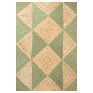 Beliani-CALIS-Laagpolig vloerkleed-Beige|Groen-160 x 230 cm-Jute