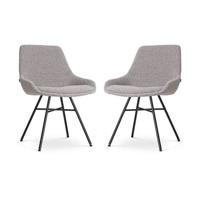 Nolon Noa-Isa Eetkamerstoelen Set van 2 - Bouclé Taupe - Zwart