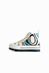 Hoge sneakers met plateauzool en psychedelische print - BLACK - 40