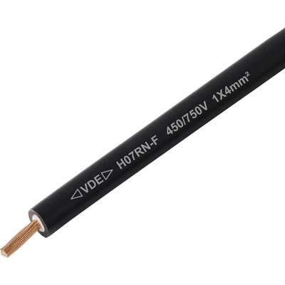 TRU COMPONENTS TC-13537064 Rubberkabel H07RN-F 1 x 4 mm² Zwart per meter