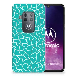 Motorola One Zoom Hoesje maken Cracks Blue