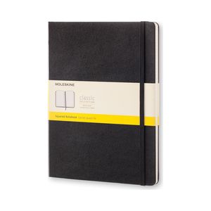 Moleskine notitieboek,  ft 19 x 25 cm, geruit, harde cover, 192 blad, zwart