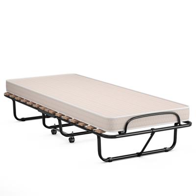 Opklapbed met Matras Draagbaar en Oprolbaar Logeerbed Gemaakt in Italië 190 cm x 80 cm x 33 cm Beige