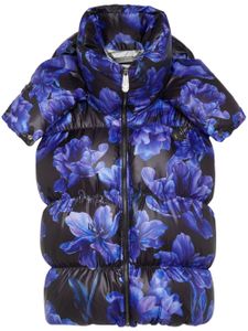 Philipp Plein gilet matelassé à fleurs - Noir