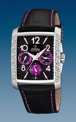 Horlogeband Festina F16524-4 Leder Zwart 25mm