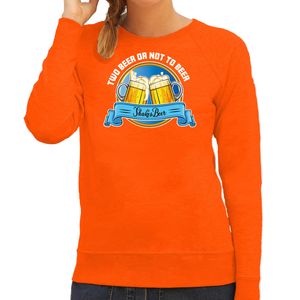 Bellatio Decorations Apres ski sweater dames - two beer or not to beer - oranje - wintersport - bier 2XL  -