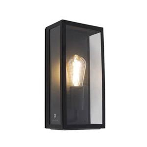 QAZQA Industriële buiten wandlamp zwart IP44 met glas - Rotterdam