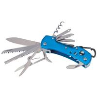Zakmes met 12 functies - RVS - multitool - blauw - handige zakmessen - 10 cm