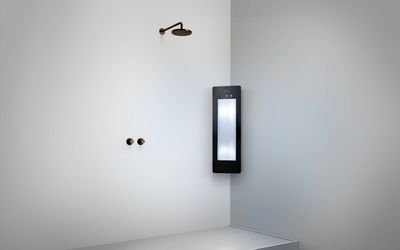 Sunshower Plus Small Opbouwset hoek 33x25x95 cm Black