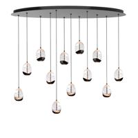 Highlight HanglampClear Egg zwart 12-lichts ovaal - H5453.20