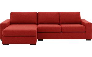 Goossens Hoekbank Lucca Met Chaise Longue rood, stof, 2,5-zits, stijlvol landelijk met chaise longue links