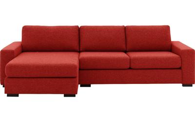 Goossens Hoekbank Lucca Met Chaise Longue rood, stof, 2,5-zits, stijlvol landelijk met chaise longue links