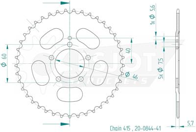 ESJOT achtertandwiel "0844"