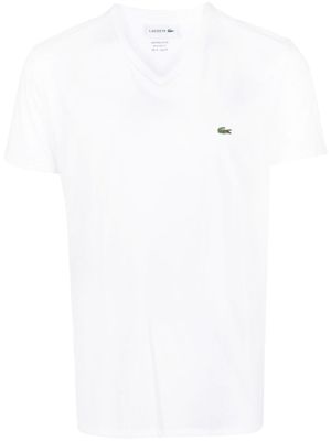 Lacoste t-shirt à patch logo - Blanc