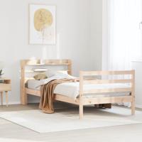 Bedframe met hoofdbord massief grenenhout 75x190 cm