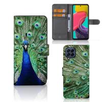 Samsung Galaxy M53 | Telefoonhoesje | Met pasjeshouder | Pauw