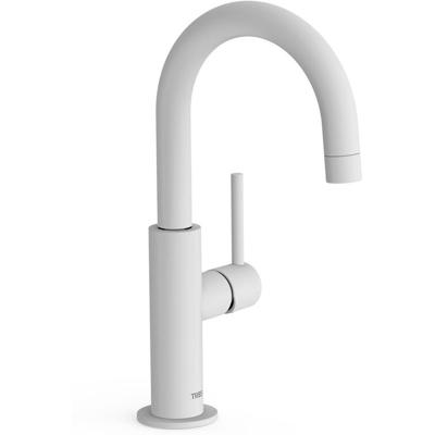 Wastafelkraan Tres Study | Opbouw | Draaibare uitloop | Mengkraan | Standaard model | 1-hendel | Rond | Wit mat
