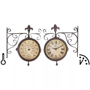 Esschert Design stationsklok met thermometer tf005