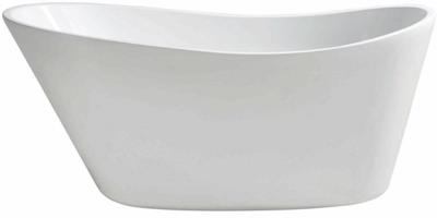 Saqu Spa Curved vrijstaand bad 150x72cm glans wit acryl incl. afvoerplug chroom