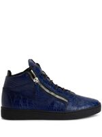 Giuseppe Zanotti baskets Kriss à effet peau de crocodile - Bleu - thumbnail