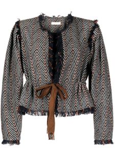 Ulla Johnson veste en tweed Ames à chevrons - Noir