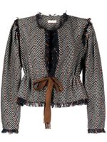 Ulla Johnson veste en tweed Ames à chevrons - Noir - thumbnail