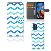 Motorola Moto E32 | Moto E32s Telefoon Hoesje Zigzag Blauw