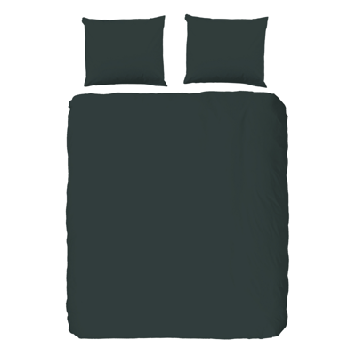 Dekbedovertrek Percale Katoen Donkere Kleuren Effen 240x200 Cm Donkergroen Anti Allergie & Anti Huisstofmijt Good Morning - Dekbed-Discounter.nl