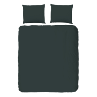 Dekbedovertrek Percale Katoen Donkere Kleuren Effen 240x200 Cm Donkergroen Anti Allergie & Anti Huisstofmijt Good Morning - Dekbed-Discounter.nl