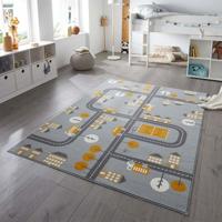 Vloerkleed Kids Town - Grijs maat: 150x80cm - materiaal: Polypropyleen - Dekbed-Discounter.nl