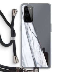 Gestreepte marmer: OnePlus 9 Pro Transparant Hoesje met koord