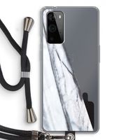 Gestreepte marmer: OnePlus 9 Pro Transparant Hoesje met koord