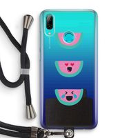 Smiley watermeloen: Huawei P Smart (2019) Transparant Hoesje met koord