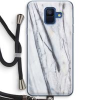 Gestreepte marmer: Samsung Galaxy A6 (2018) Transparant Hoesje met koord