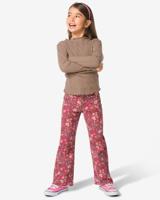 HEMA Kinderjeans wijd bloemen lichtbruin (lichtbruin)