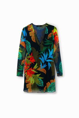 Tropische tulen mini-jurk - BLUE - L