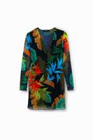 Tropische tulen mini-jurk - BLUE - L