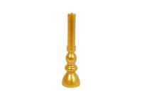 Countryfield kandelaar en ledkaars D 7,5 x H 28 cm goud