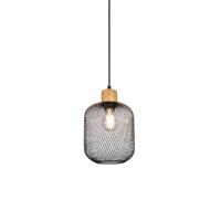 Trio Landelijke hanglamp Calimero 18cm zwart met hout R30561032