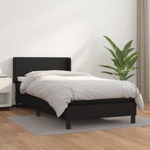 Boxspring met matras kunstleer zwart 90x200 cm SKU: V3130637