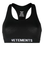 VETEMENTS soutien-gorge à logo - Noir