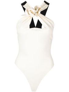 Coperni body en latex à fleur - Blanc