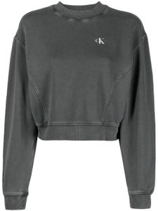 Calvin Klein Jeans sweat délavé à logo imprimé - Gris