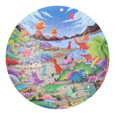 - Ronde Puzzel in Opbergbox - Dino&apos;s 150 stuks