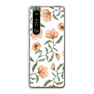 Peachy flowers: Sony Xperia 1 III Transparant Hoesje