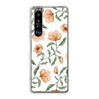 Peachy flowers: Sony Xperia 1 III Transparant Hoesje