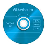 Verbatim 43557 DVD-R disc 4.7 GB 5 stuk(s) Slimcase Gekleurd - thumbnail